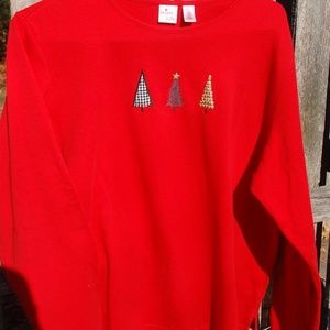 Christmas Red Tee, Woman's, Sz. XL, EUC